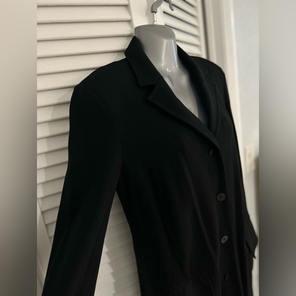 Laundry by Shelli Segal Vintage 1995 long black button up stretchy jacket size 6 - Picture 7 of 16